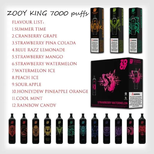 Disposable Zooy 7000 Puffs KING Vape Wholesale Rechargeable
