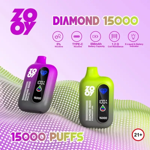 Zooy Bar Vapes 15000 Puffs DIAMOND Wholesale Rechargeable