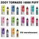 Bulk Price Zooy Bar Tornado 16000 Puffs Vapes Wholesale Price