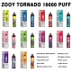 Hot Selling Zooy Bar Tornado 16000 Puffs Vapes Original Bulk Wholesale