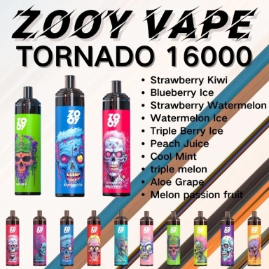 Zooy Bar Tornado 16000 Puffs Nederland Disposable Vape Pro Bar
