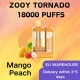 2025 Best Selling Zooy Bar Vapes 20000 Puffs TORNADO Wholesale Nicotine