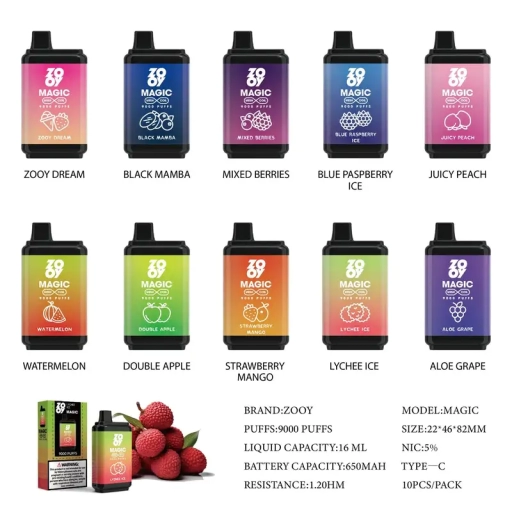 2024'S Finest Vaping Zooy 9000 Puffs MAGIC Vape Wholesale Price Nicotine