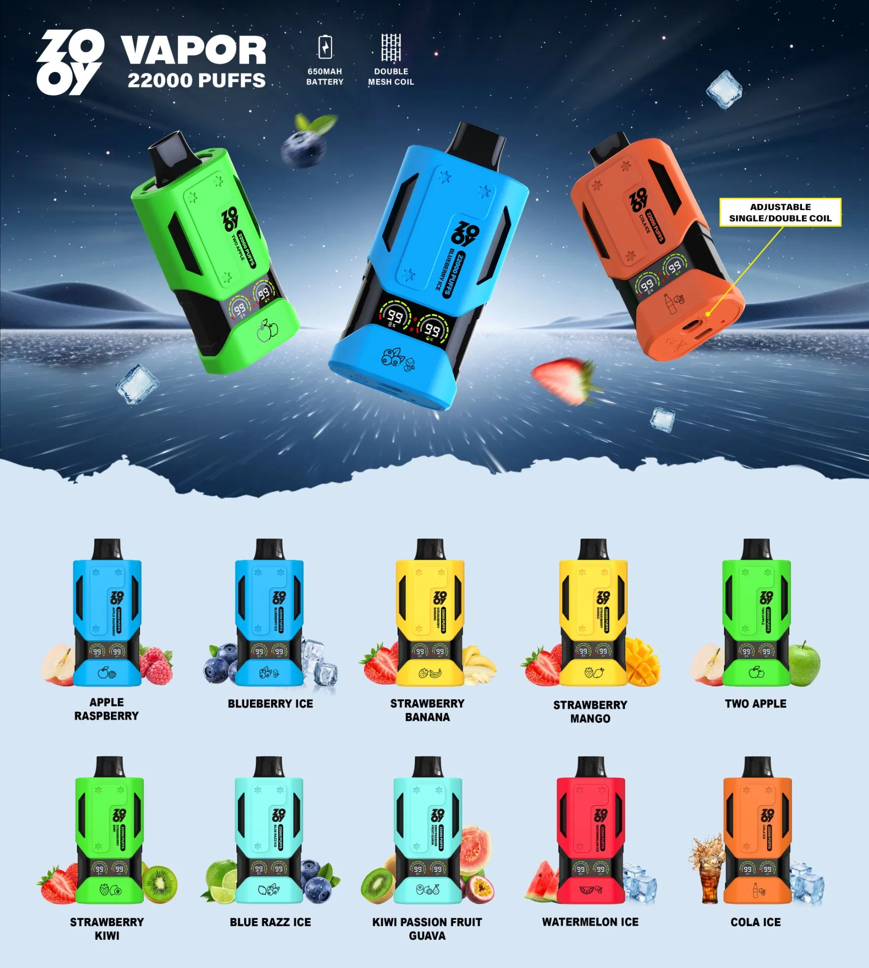 Zooy Disposable Vape Pro VAPOR 22000 Puffs Nederland