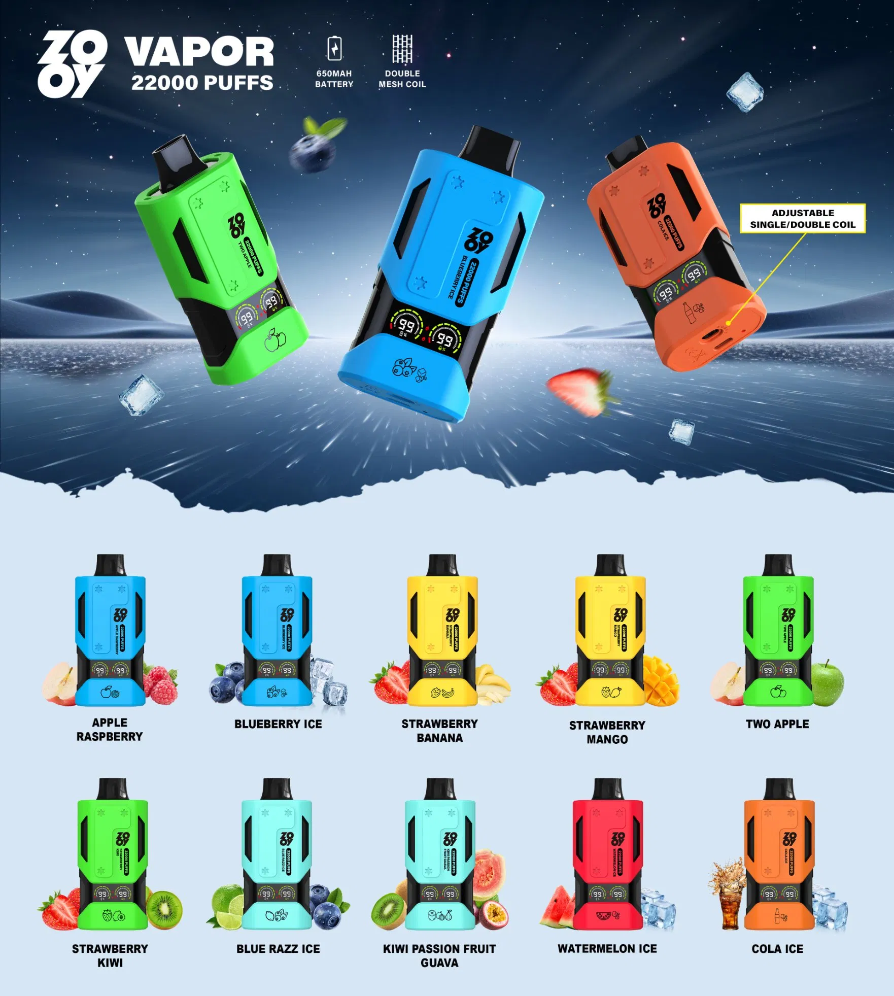 Zooy Bar Vape Pro VAPOR 22000 Puffs Nederland