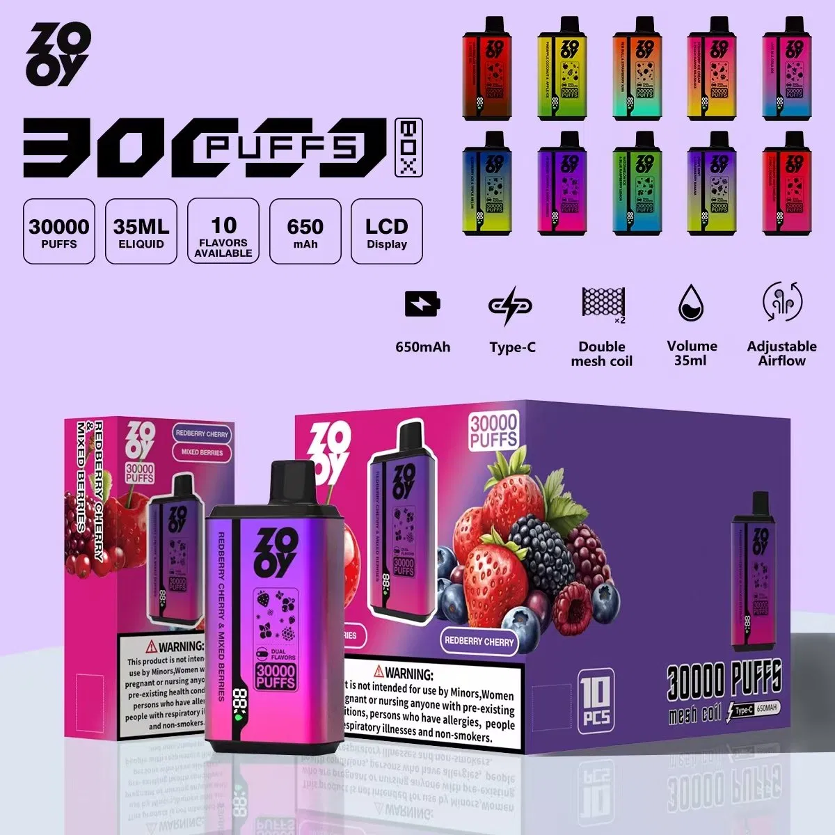 Disposable Zooy Bar Vape Pro TWINS/DUAL 30000 Puffs Nederland