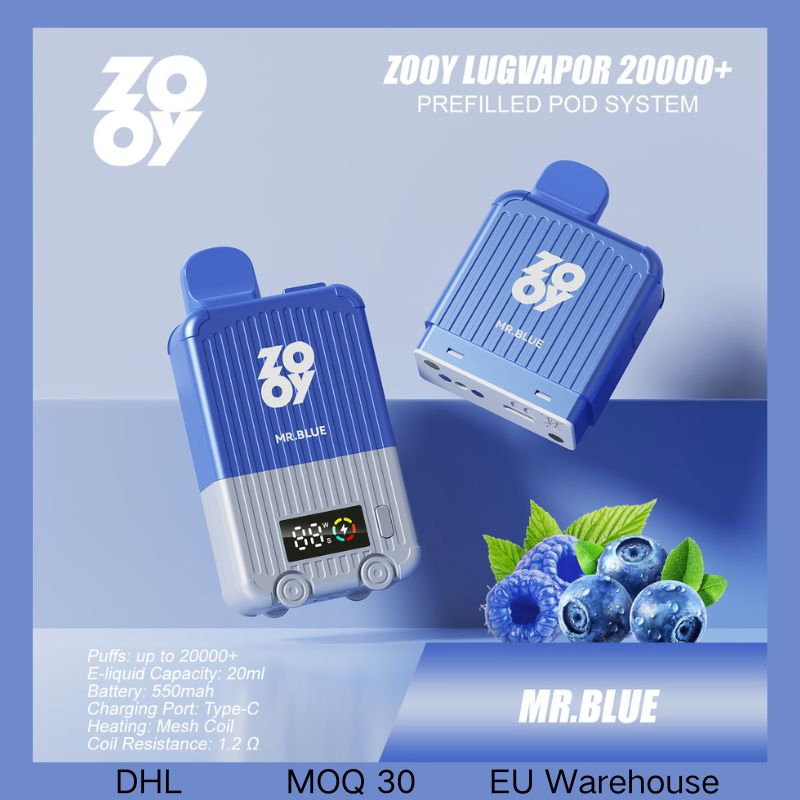 Zooy LugVapor + Disposable Vape Pro PrefilledPod Puffs Nederland