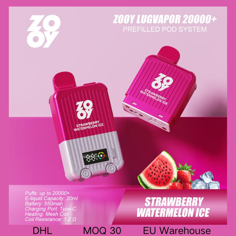 Zooy LugVapor + Disposable Vape Pro PrefilledPod Puffs Nederland
