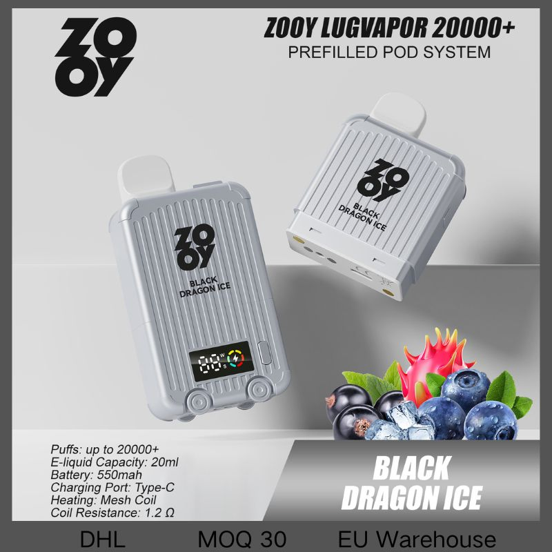 Zooy LugVapor + Disposable Vape Pro PrefilledPod Puffs Nederland