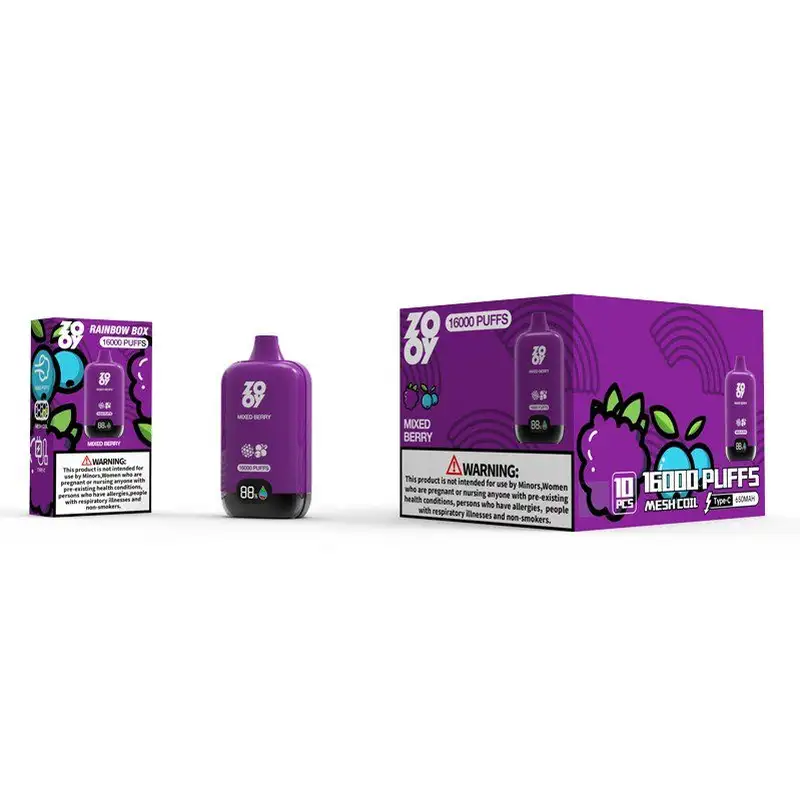 Wholesale Disposable Zooy 16000 Puffs Vape Rainbow box
