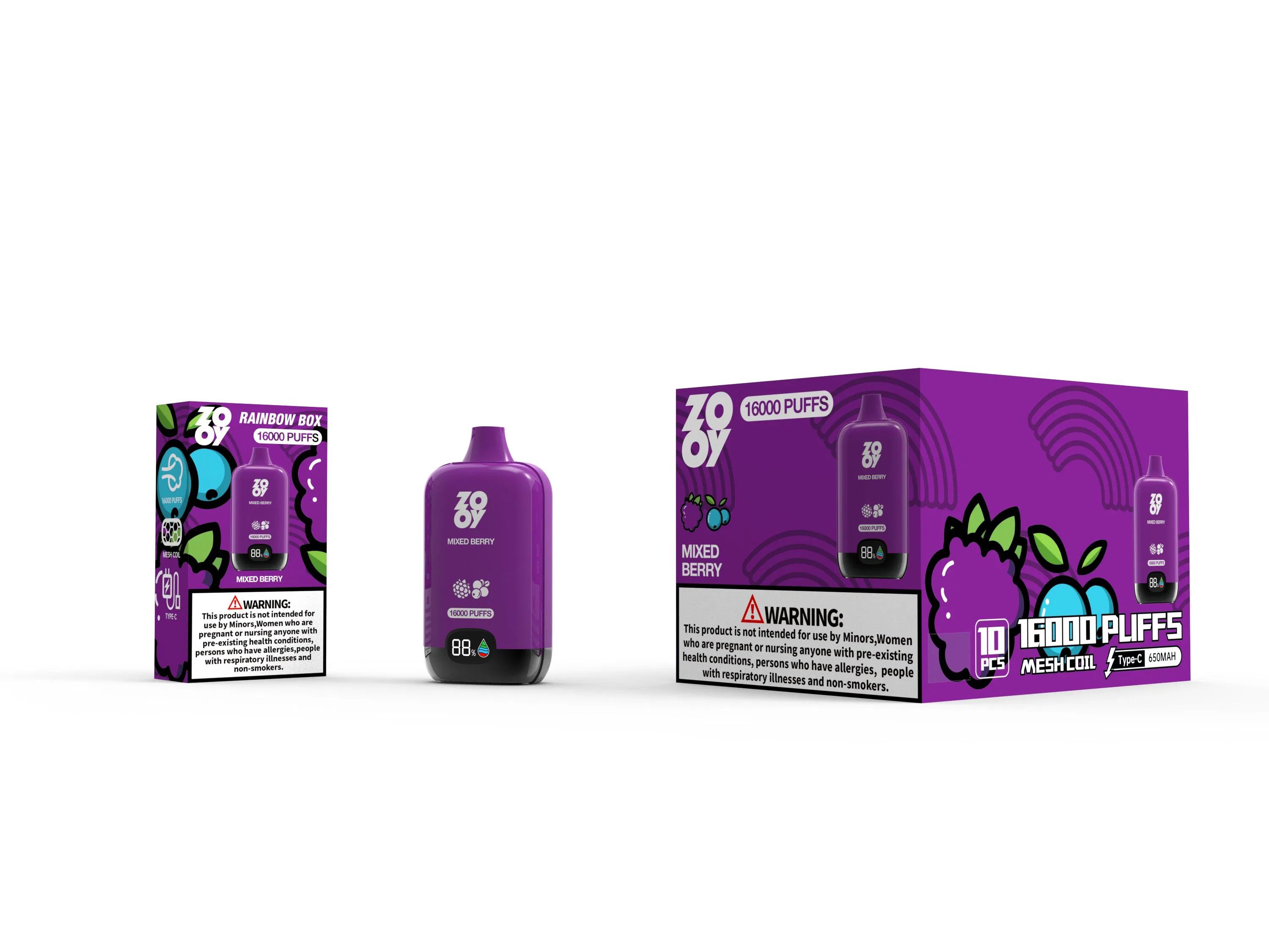 Disposable Zooy Bar Rainbow box Vape Pro 16000 Puffs Nederland