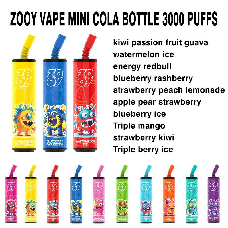 Wholesale Disposable Zooy 3000 Puffs Nederland Vape Pro MIN COLA BOTTLE