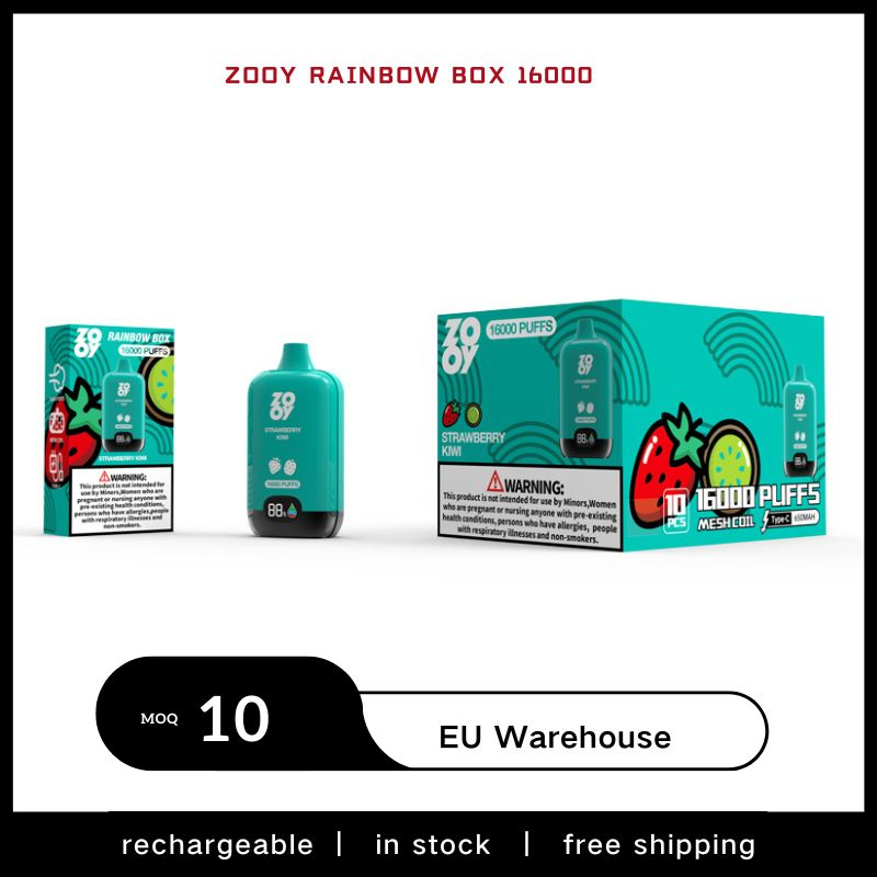 Disposable Zooy Bar 16000 Puffs Nederland Rainbow box Vape Pro