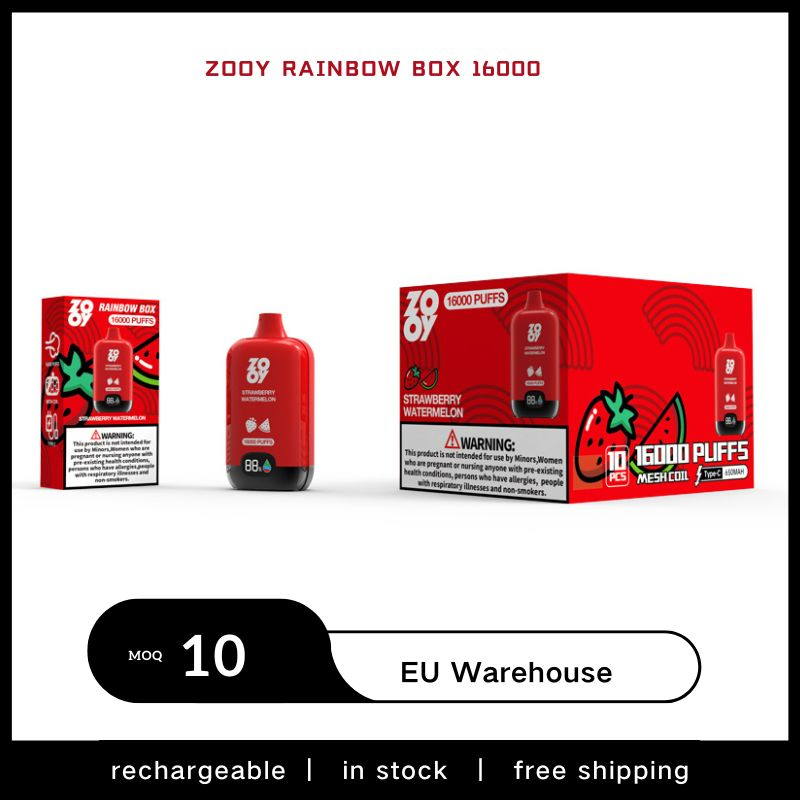 Disposable Zooy Bar 16000 Puffs Nederland Rainbow box Vape Pro